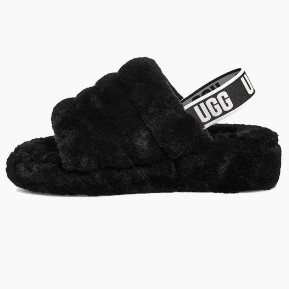 UGG fluff yaeh slide size 8 black
